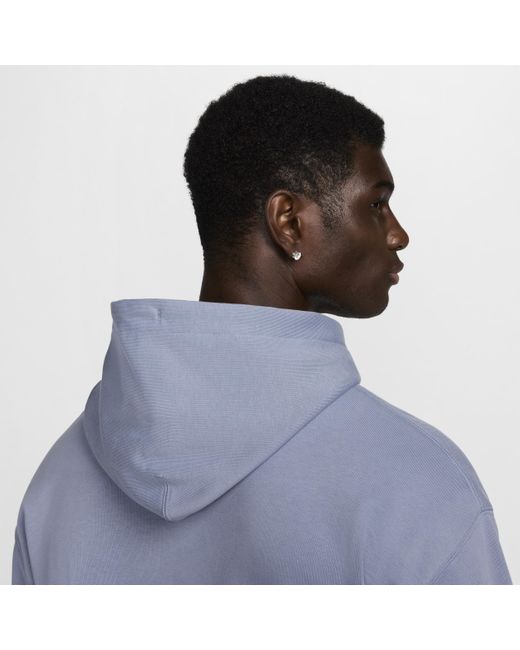 Nike Blue Solo Swoosh French Terry Pullover Hoodie for men