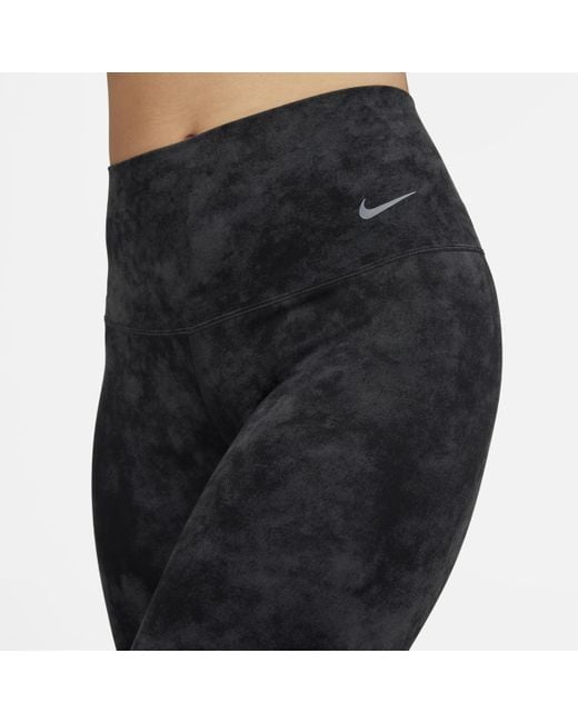 Nike Zenvy Tie-dye 7/8-legging Met Hoge Taille En Lichte Ondersteuning in het Black