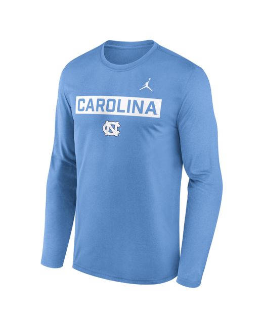 Nike Blue North Carolina Primetime Legend 2-Hit Brand Dri-Fit College Long-Sleeve T-Shirt for men