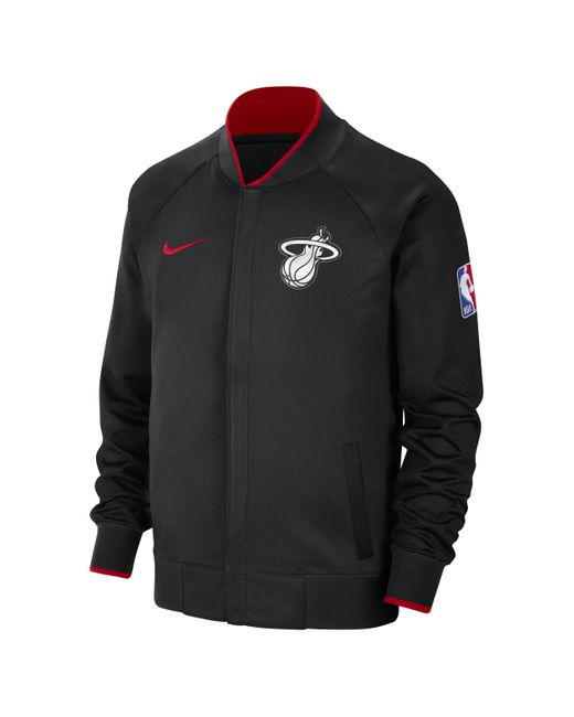 Nike Black Miami Heat Showtime City Edition Dri-fit Full-zip Long-sleeve Jacket Polyester for men