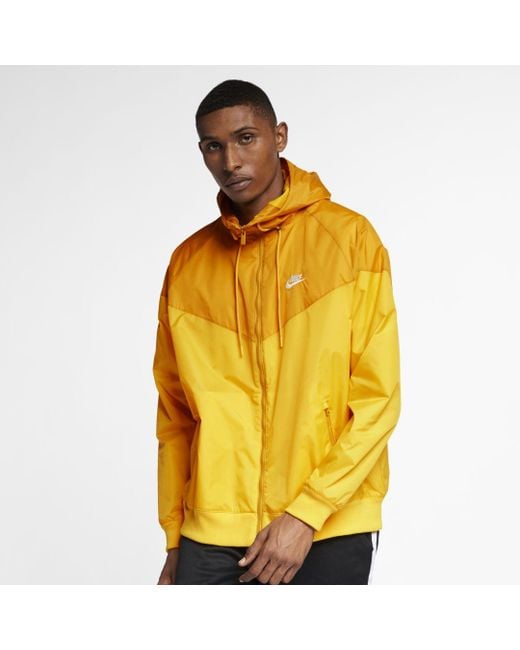 Nike Yellow Sportswear 2019 Hooded Windrunner Jacket (regular And Big & Tall) for men