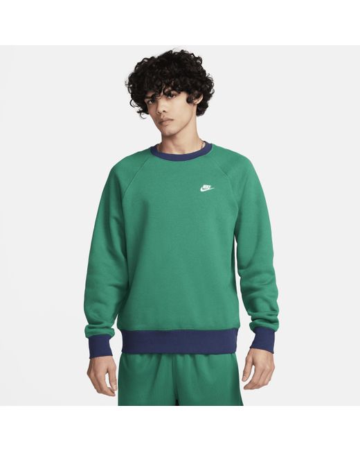 Nike Green Club Fleece Long-sleeve Raglan Crew Polyester for men
