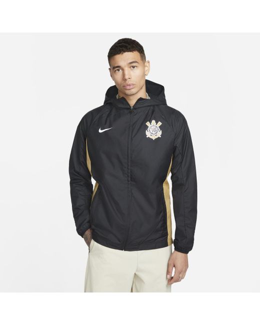 Nike Synthetic S.c. Corinthians Awf Soccer Jacket in Black for Men | Lyst