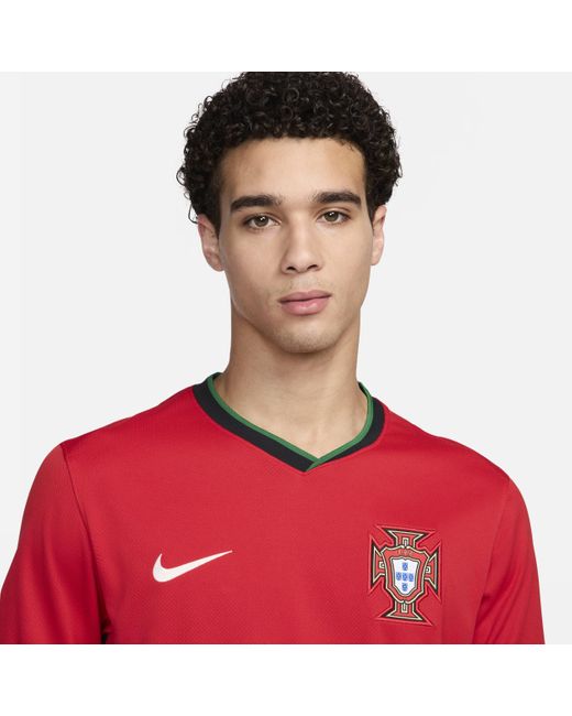 Nike Red Portugal ( Team) 2024/25 Stadium Home Dri-fit Football Replica Shirt 50% Recycled Polyester for men