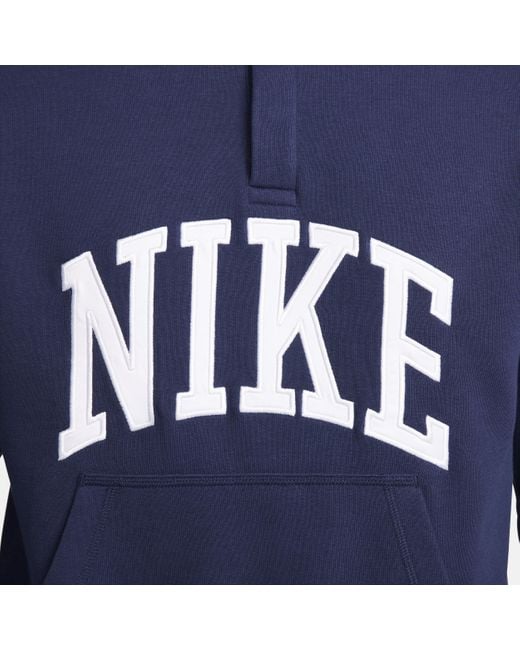 Nike Blue Club Fleece Long-sleeve Fleece Polo for men