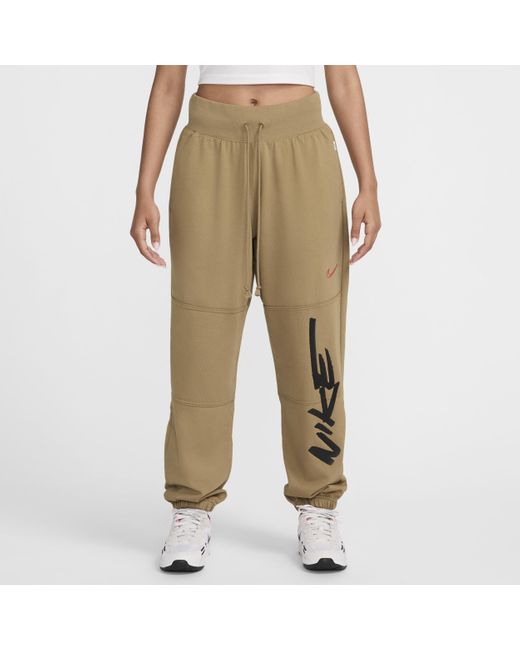 Nike Natural Sportswear Breaking Mid-Rise Oversized French Terry Trousers