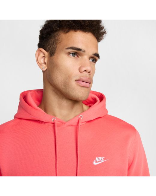 Nike Red Club Pullover Fleece Hoodie for men