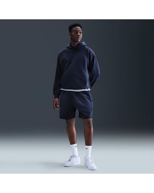 Nike Solo Swoosh French Terry Pullover Hoodie in Blue for