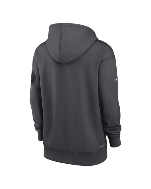 Nike Gray New York Mets Authentic Collection City Connect Practice Dri-fit Mlb Pullover Hoodie