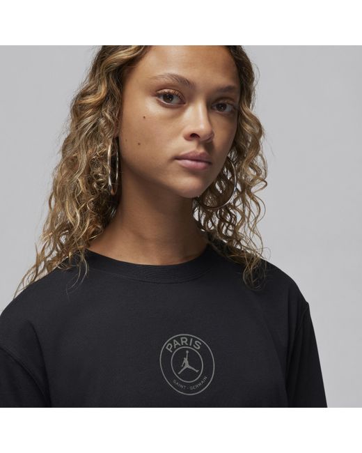 Nike Black Paris Saint-germain Jordan Football Graphic T-shirt Cotton