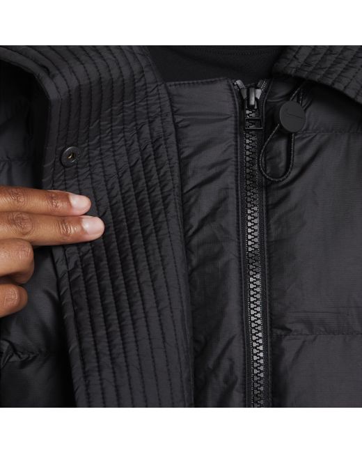 Nike Black Sportswear Swoosh Puffer Primaloft® Therma-fit Oversized Hooded Jacket 50% Recycled Polyester
