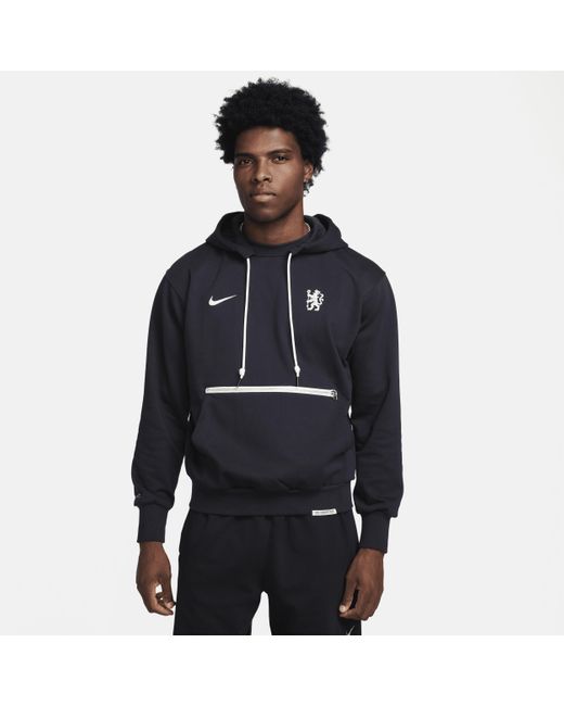 Nike Blue Chelsea F.c. Standard Issue Dri-fit Football Pullover Hoodie Cotton for men