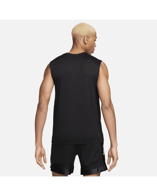 T-shirt da basket senza maniche dri-fit ja di Nike in Black da Uomo