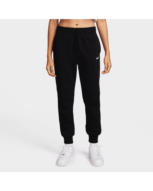 Nike Black Sportswear Phoenix Fleece Mid-rise Tracksuit Bottoms Polyester