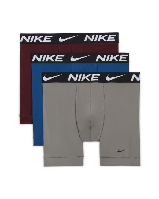 Nike Blue Dri-fit Essential Micro Boxer Briefs (3-pack) for men