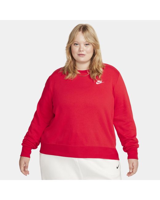 Nike Sportswear Club Fleece Crewneck Sweatshirt (plus Size) in Red Lyst