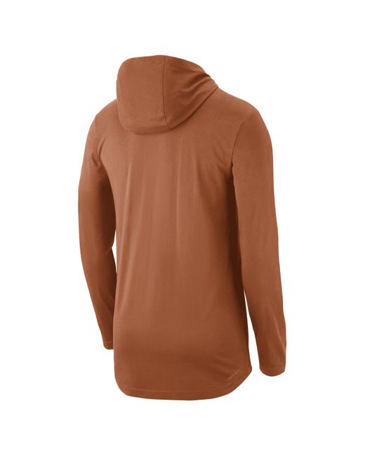 Nike Brown Texas Dri-fit College Hooded T-shirt for men