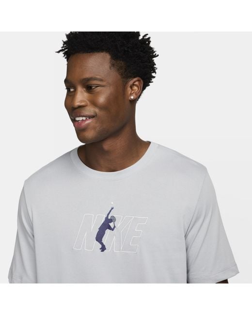 Nike White Court Dri-fit Tennis T-shirt Polyester for men
