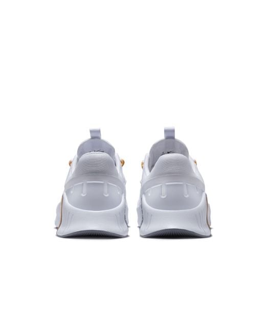 Nike White Free Metcon 5 Workout Shoes for men