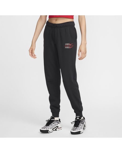 Nike Black Sportswear Club Fleece Mid-rise Jogger Pants