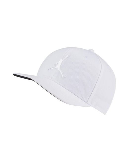 Nike White Jordan Pro Jumpman Snapback Hat for men