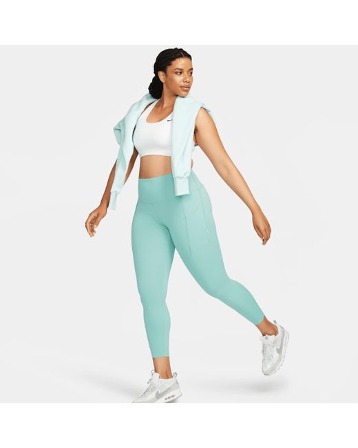 Nike Universa Medium-support High-waisted 7/8 Leggings With Pockets in Blue  | Lyst