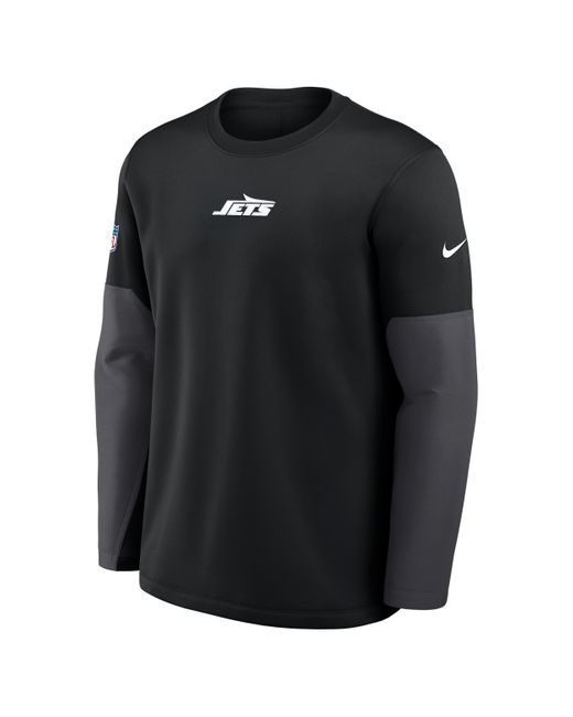 Nike Black New York Jets Scripted To Win Sideline Coach Therma-Fit Nfl Long-Sleeve T-Shirt for men