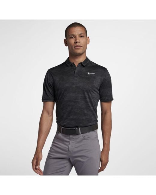 Nike Black Zonal Cooling Camo Golf Polo for men