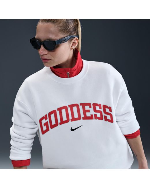 Nike Gray Sportswear Phoenix Fleece Oversized Crew-Neck Sweatshirt