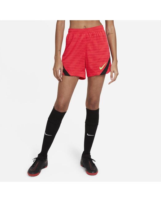 red nike soccer shorts
