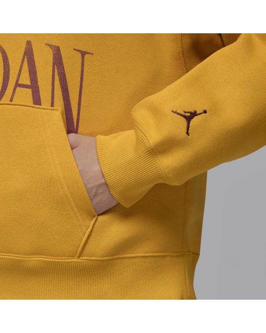 Felpa pullover con cappuccio jordan brooklyn fleece di Nike in Yellow
