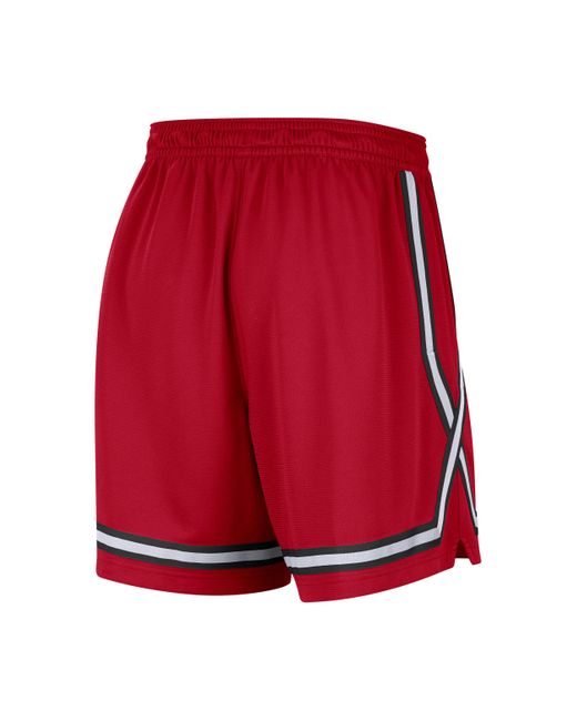 Nike Red Chicago Bulls Fly Crossover Dri-fit Nba Basketball Graphic Shorts Polyester