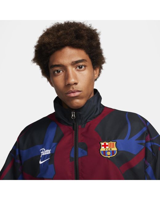 Nike Blue F.c. Barcelona X Patta Football Tracksuit Jacket for men