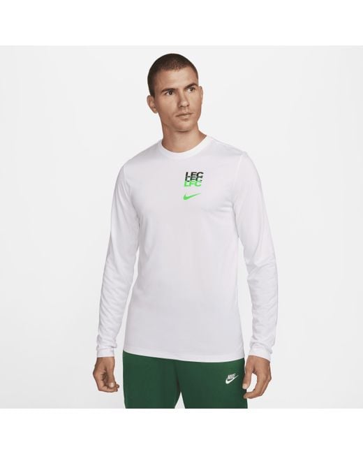 T-shirt da calcio a manica lunga liverpool fc legend di Nike in White da Uomo