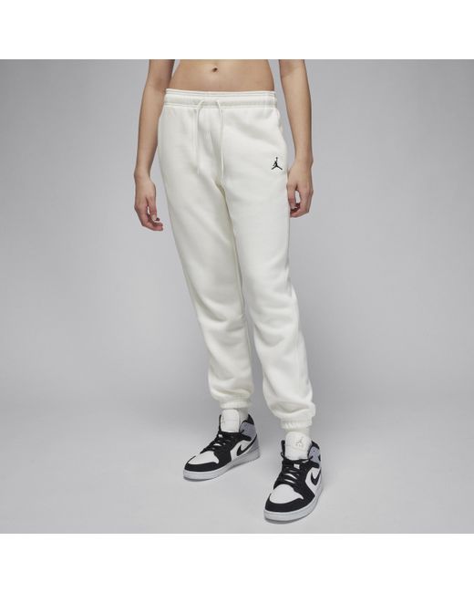 Nike White Jordan Brooklyn Fleece Trousers Cotton