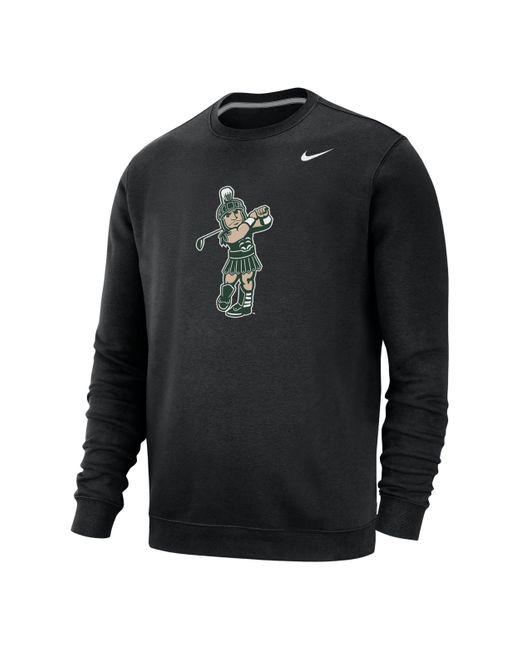 Nike Black Michigan State Club Fleece College Crew-neck Sweatshirt for men