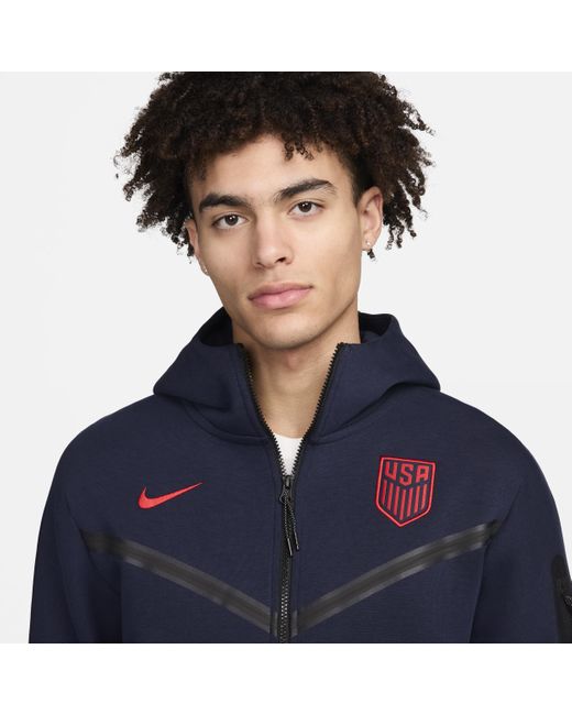 Nike Blue Usmnt Tech Fleece Windrunner Soccer Full-zip Hoodie for men