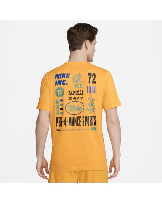 T-shirt da fitness dri-fit di Nike in Orange da Uomo