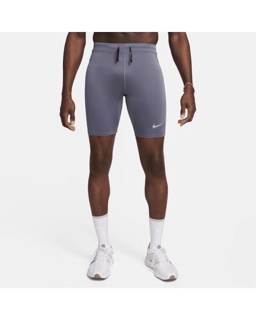 Tights da running a metà lunghezza con slip foderato dri-fit fast di Nike in Blue da Uomo
