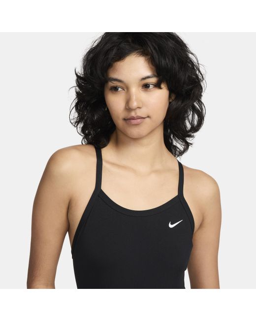 Nike Black Hydrastrong Racerback One-piece Swimsuit
