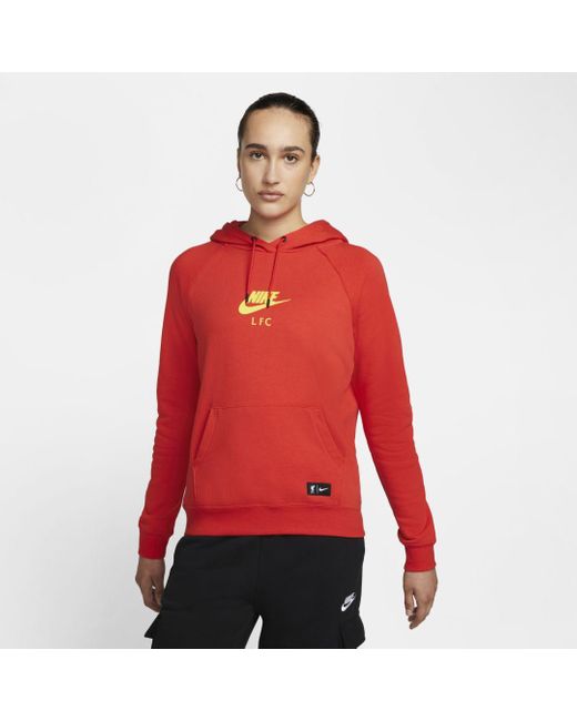 Nike Liverpool Fc Fleece Soccer Pullover Hoodie in Red - Lyst