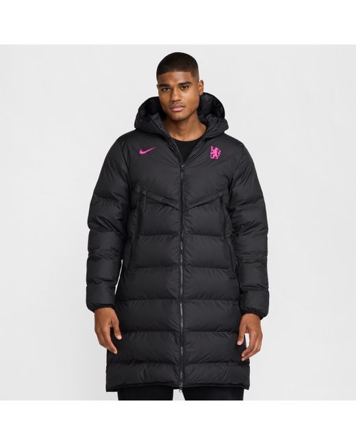 Nike Black Chelsea F.C. Strike Windrunner Primaloft Storm-Fit Football Hooded Parka for men