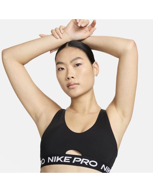 Nike Black Pro Indy Plunge Medium-support Padded Sports Bra