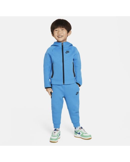 Nike Blue Sportswear Tech Fleece Full-zip Set Toddler 2-piece Hoodie Set Polyester