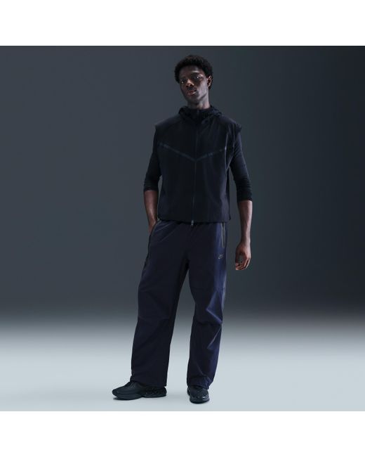Nike Blue Tech Woven Oversized Trousers for men