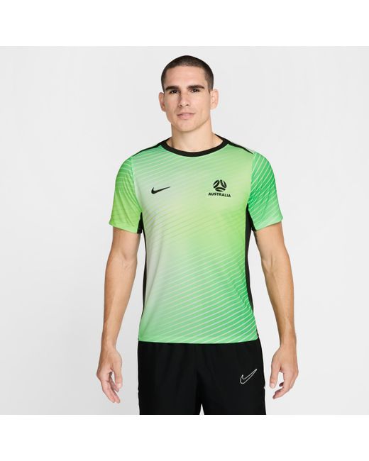 Nike Australië Academy Pro Dri-Fit Warming-Up Voetbaltop Met Korte Mouwen Voor in het Green voor heren