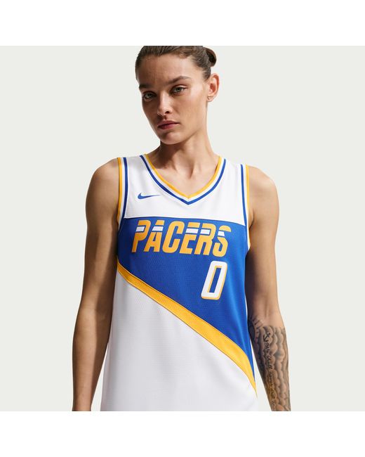 Nike Blue Tyrese Haliburton Indiana Pacers City Edition Nba Swingman Jersey for men