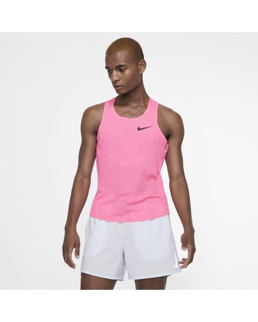 Nike Pink Aeroswift Running Singlet for men