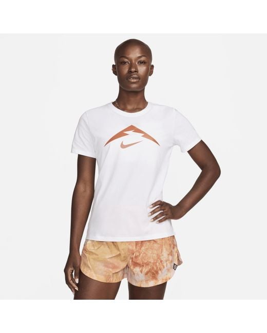 Nike White Trail Dri-fit T-shirt Polyester