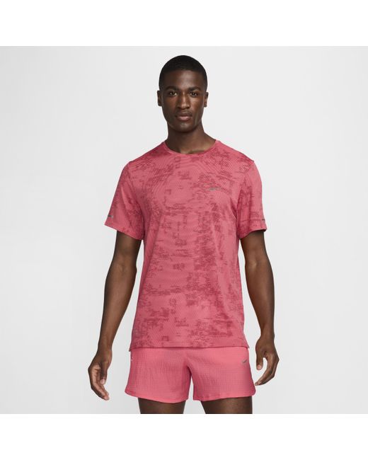 Nike Pink Running Division 'Dri-Fit Adv Short-Sleeve Running Top for men